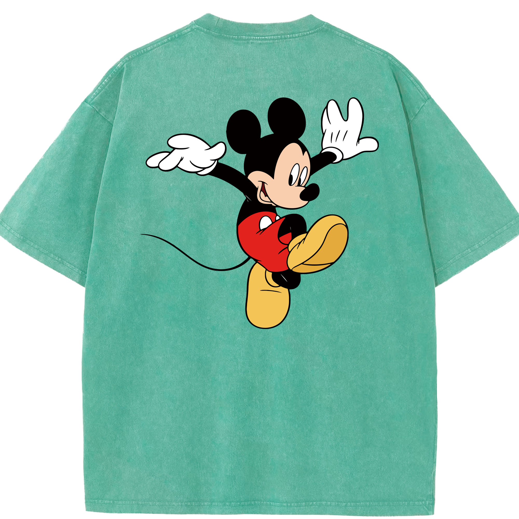 （画像用） ミッキーマウス Mickey Mouse 綿100% ヴィンテージ風 半袖Tシャツ（背面プリント）